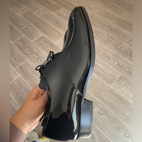 Authentic YSL Saint Laurent Patent leather Derby Dress shoes size 37 - Picture 6 of 13